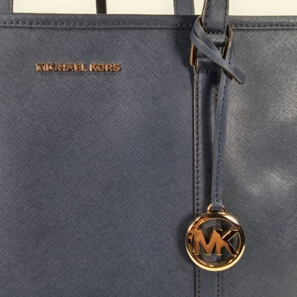 MICHAEL KORS LEATHER LOGO Navy Sady‎ Large Tote Bag IM-1904 F19 35T7GD4T7L 406 - Picture 6 of 16